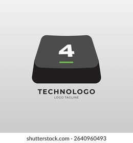 Modern logo with a keyboard key shape, perfect for tech, software, coding, or digital brands. Clean, minimal, and ideal for branding and UI UX design.