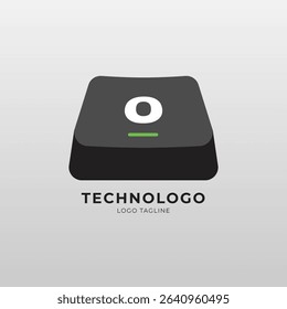Modern logo with a keyboard key shape, perfect for tech, software, coding, or digital brands. Clean, minimal, and ideal for branding and UI UX design.
