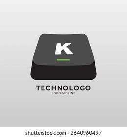 Modern logo with a keyboard key shape, perfect for tech, software, coding, or digital brands. Clean, minimal, and ideal for branding and UI UX design.