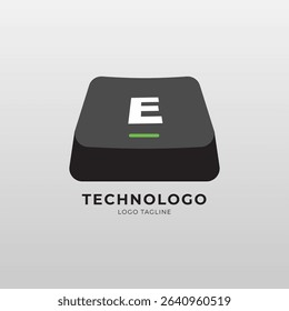 Modern logo with a keyboard key shape, perfect for tech, software, coding, or digital brands. Clean, minimal, and ideal for branding and UI UX design.