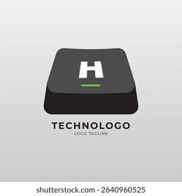 Modern logo with a keyboard key shape, perfect for tech, software, coding, or digital brands. Clean, minimal, and ideal for branding and UI UX design.