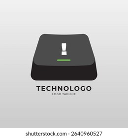 Modern logo with a keyboard key shape, perfect for tech, software, coding, or digital brands. Clean, minimal, and ideal for branding and UI UX design.