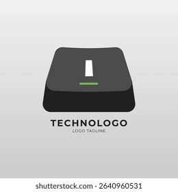 Modern logo with a keyboard key shape, perfect for tech, software, coding, or digital brands. Clean, minimal, and ideal for branding and UI UX design.