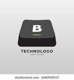 Modern logo with a keyboard key shape, perfect for tech, software, coding, or digital brands. Clean, minimal, and ideal for branding and UI UX design.