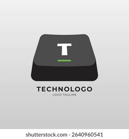 Modern logo with a keyboard key shape, perfect for tech, software, coding, or digital brands. Clean, minimal, and ideal for branding and UI UX design.