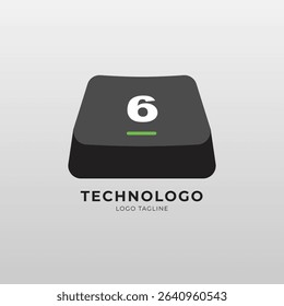 Modern logo with a keyboard key shape, perfect for tech, software, coding, or digital brands. Clean, minimal, and ideal for branding and UI UX design.