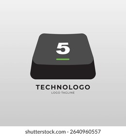 Modern logo with a keyboard key shape, perfect for tech, software, coding, or digital brands. Clean, minimal, and ideal for branding and UI UX design.