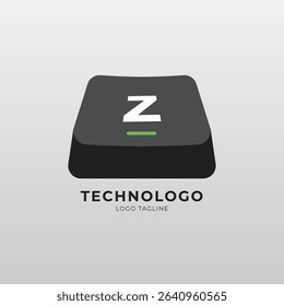 Modern logo with a keyboard key shape, perfect for tech, software, coding, or digital brands. Clean, minimal, and ideal for branding and UI UX design.