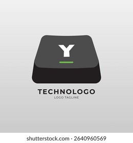 Modern logo with a keyboard key shape, perfect for tech, software, coding, or digital brands. Clean, minimal, and ideal for branding and UI UX design.