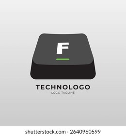 Modern logo with a keyboard key shape, perfect for tech, software, coding, or digital brands. Clean, minimal, and ideal for branding and UI UX design.