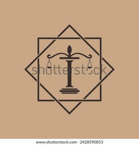 MODERN LOGO LAW INITIAL WITH FRAME Stock photo © 