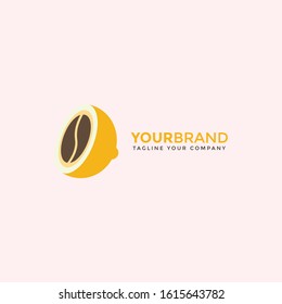 modern logo with a lemon coffee theme that is very fresh to look at