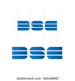 Modern logo, letter b, s, e. Vector illustration. 