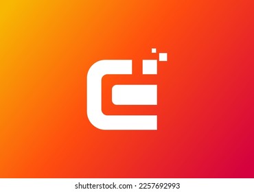 Modern logo letter E with data symbol