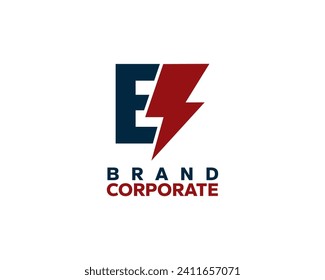 Modern logo of the letter E and a lightning bolt forming the letter B. Suitable for various companies, especially in the security and technology fields.