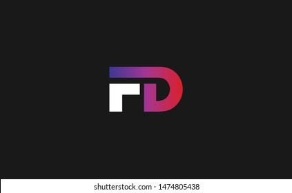 Modern logo letter FD, Creative Luxury Style FD initial logo, minimalist logo