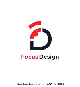 Modern logo letter FD icon. Letter FD or "focus design" word. Creative style FD initial logo, minimalist logo
