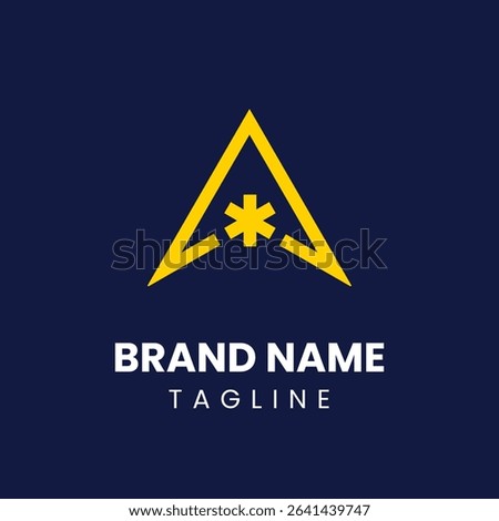 A modern logo with the letter A featuring a six-point star at its center. Great for brands needing strong identity, uniqueness, and a stellar, professional touch.