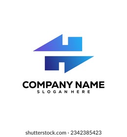 modern logo letter h initial gradient multicolor design template
