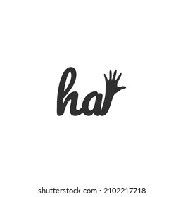 Modern Logo Letter Hai With Black Color