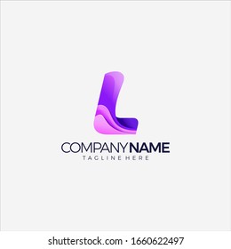 modern logo letter l initial gradient multicolor design template