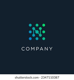 modern logo letter N, vector