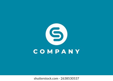 Modern Logo Letter S or double c Circle blue