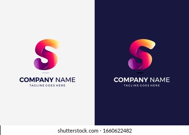 letra de logotipo moderna plantilla de diseño multicolor de degradado inicial