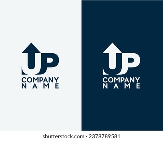 Modern logo with the letter U in negative space and the letter P containing an upward arrow. Suitable for all types of companies, especially those engaged in digital marketing.