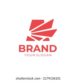 Letra A y alas del logotipo moderno