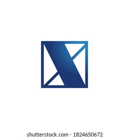logotipo moderno de letra x dentro de una forma cuadrada