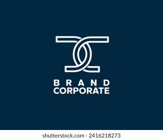 Modern logo of the letters D, T and C with an elegant line art style. Suitable for all types of companies, especially financial and digital technology companies.