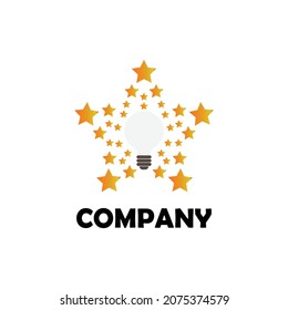 Modern logo lights and star shape bulbs for business concepts, companies, vector illustrations