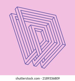 Modern Logo. Line art abstract background. Impossible shapes, optical illusion pattern, vector. Optical art objects. Geometric figure.