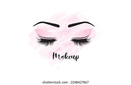 Modern logo for makeup artists. Eye icon with makeup