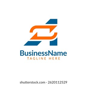Modern logo mark with letter a and arrow icon bar candlestick for trading, investment, finance, statistic, accounting or marketing business