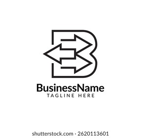 Marca moderna del logotipo con la letra b y el icono de la flecha barra de velas para el comercio, la inversión, las finanzas, las estadísticas, la contabilidad o el negocio de marketing