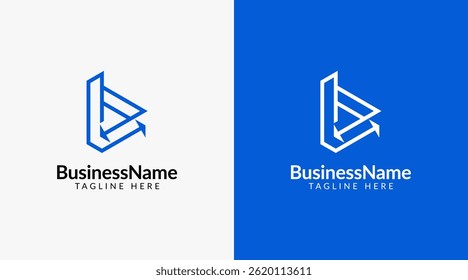Modern logo mark with letter b and arrow icon bar candlestick for trading, investment, finance, statistic, accounting or marketing business
