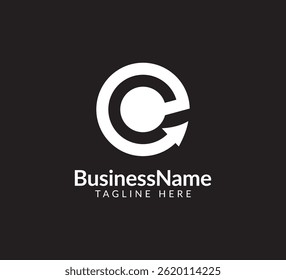 Marca moderna del logotipo con la letra c y el icono de la flecha barra de velas para el comercio, la inversión, las finanzas, las estadísticas, la contabilidad o el negocio de marketing