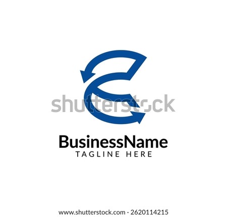 Modern logo mark with letter c and arrow icon bar candlestick for trading, investment, finance, statistic, accounting or marketing business