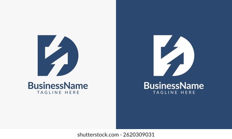 Moderne Logo-Marke mit Buchstaben d und Pfeil Symbol Bar Kerzenhalter für Handel, Investitionen, Finanzen, Statistik, Buchhaltung oder Marketing-Geschäft
