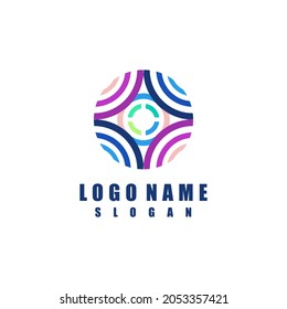 
logotipo moderno círculo monograma con colores que simbolizan la unidad