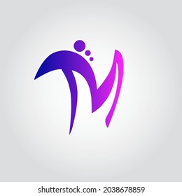 Modern logo monogram initial letter M perfect for cosmetic company
