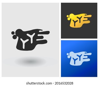 Modern logo monogram letter YY with luxury color