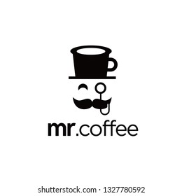 modern logo with mr coffee
