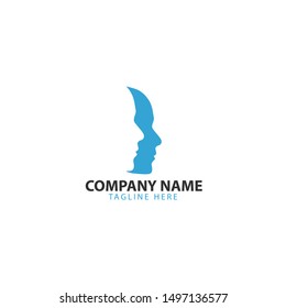 Modern logo with negative spaces on the face 