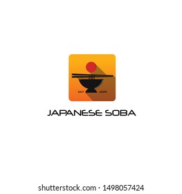 Modern logo noodle soba design template, flat,icon concept vector illustrasion. japanese soba