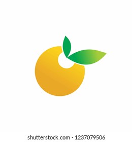 modern logo of orange fruit