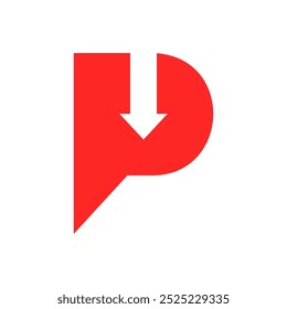 logo moderno P combinación con flecha