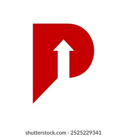 logo moderno P combinación con flecha